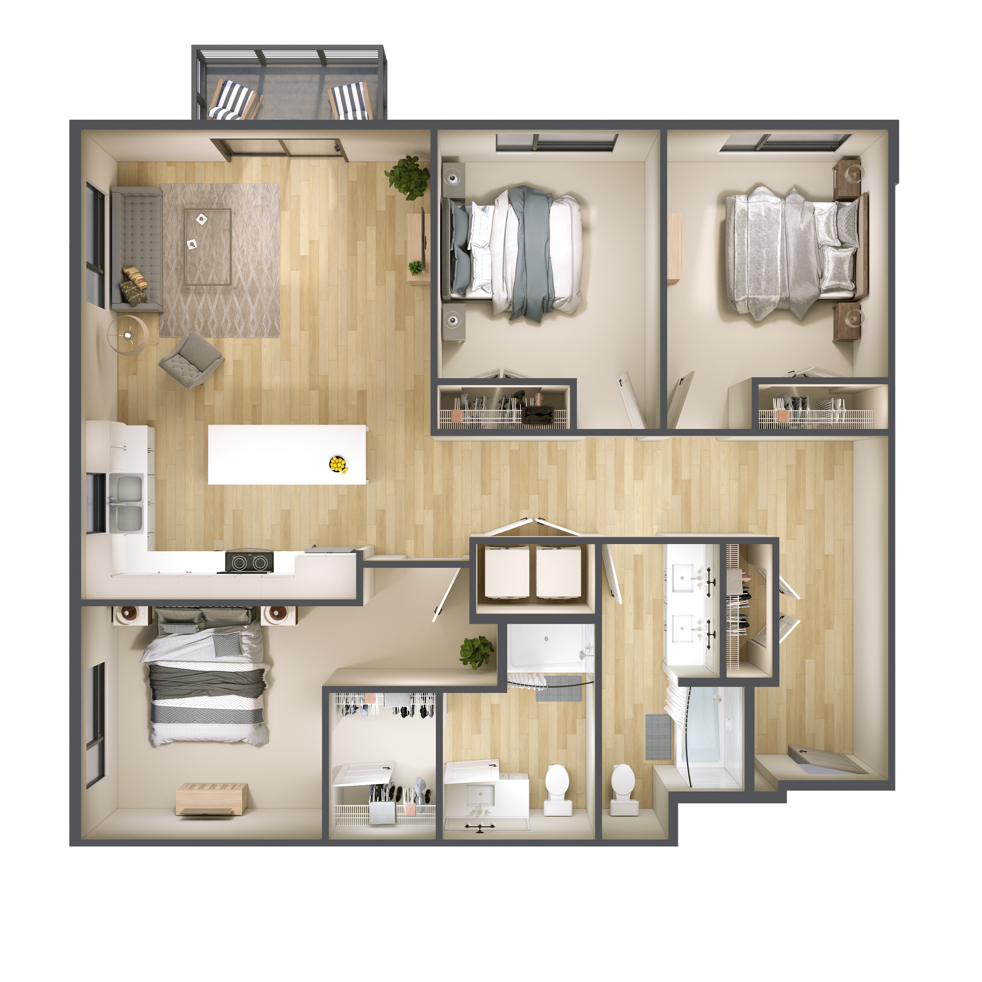 Oak Three Bedroom Floor Plan