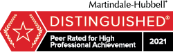 Martindale-Hubbell Distinguished peer-rated award for high professional achievement, 2021.