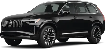 Black Volvo XC90 SUV, front three-quarter view