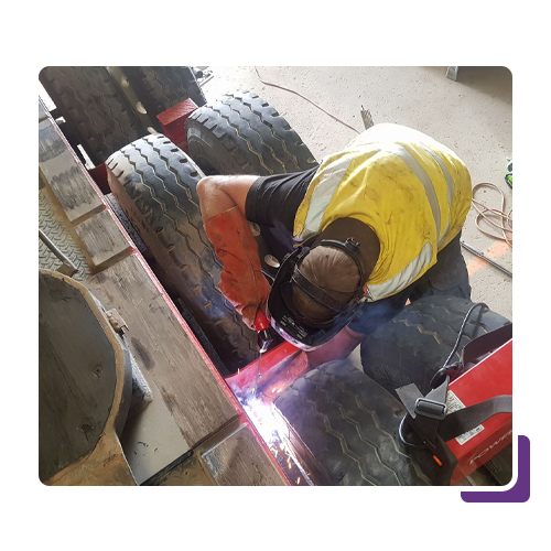 Man Welding on Truck — Leitchville, VIC — Get In Lign