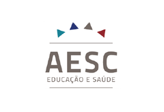 AESC logo with colorful triangular shapes above and “Educação e Saúde” text below