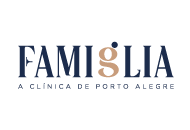 Família clinic logo with navy text and gold accent, reading “A Clínica de Porto Alegre”