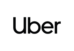 Logotipo da Uber em letras minúsculas pretas sobre fundo branco