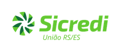 Sicredi logo in green with “União RS/ES” on a white background