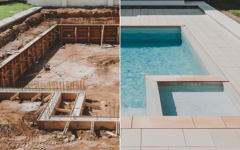 An image of swimming pool installation in San Carlos, CA
