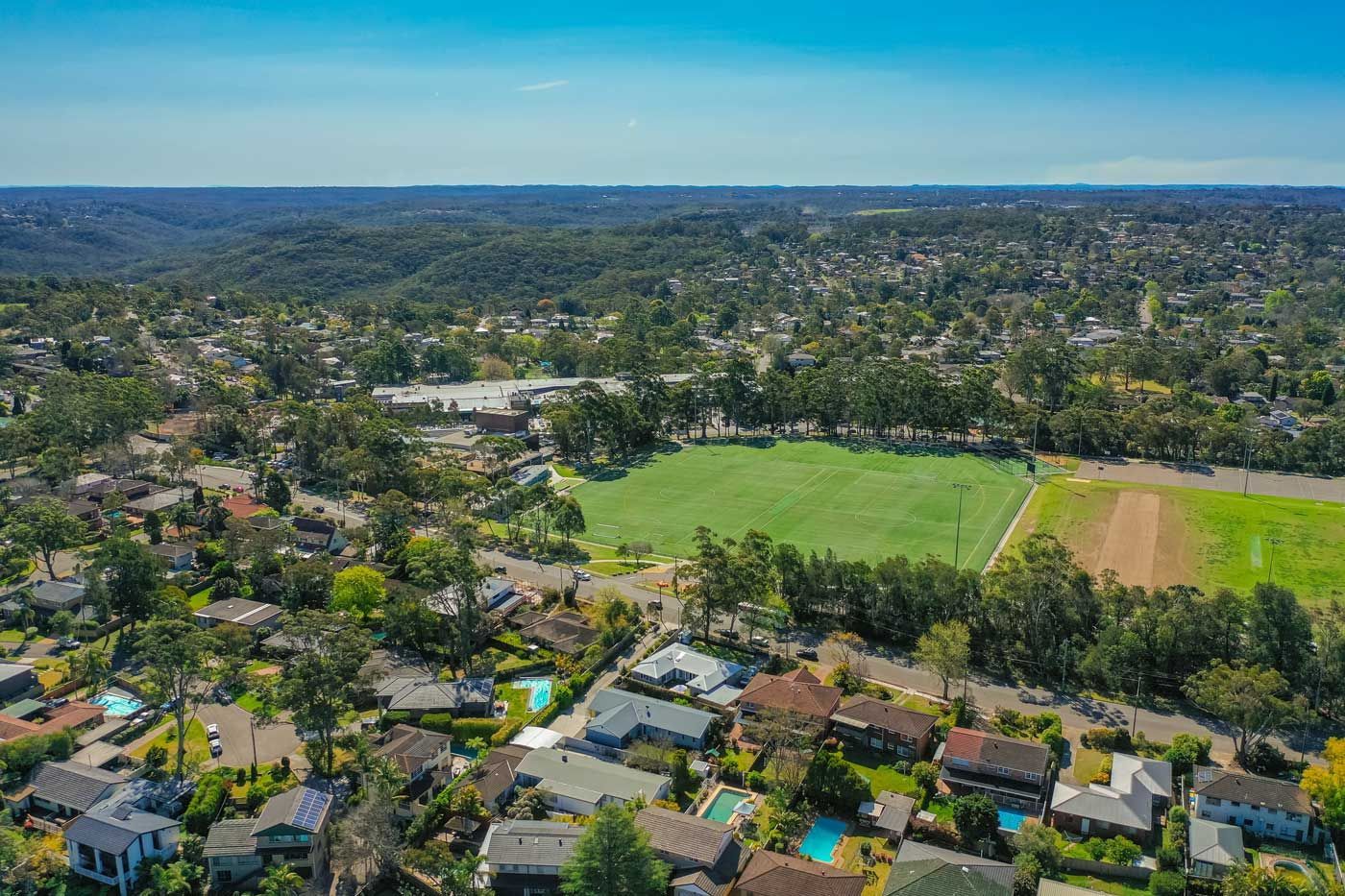 Belrose Northern Beaches suburb aerial view