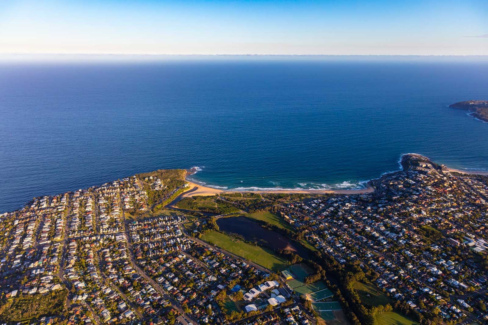 Curl Curl Northern Beaches suburb aerial view