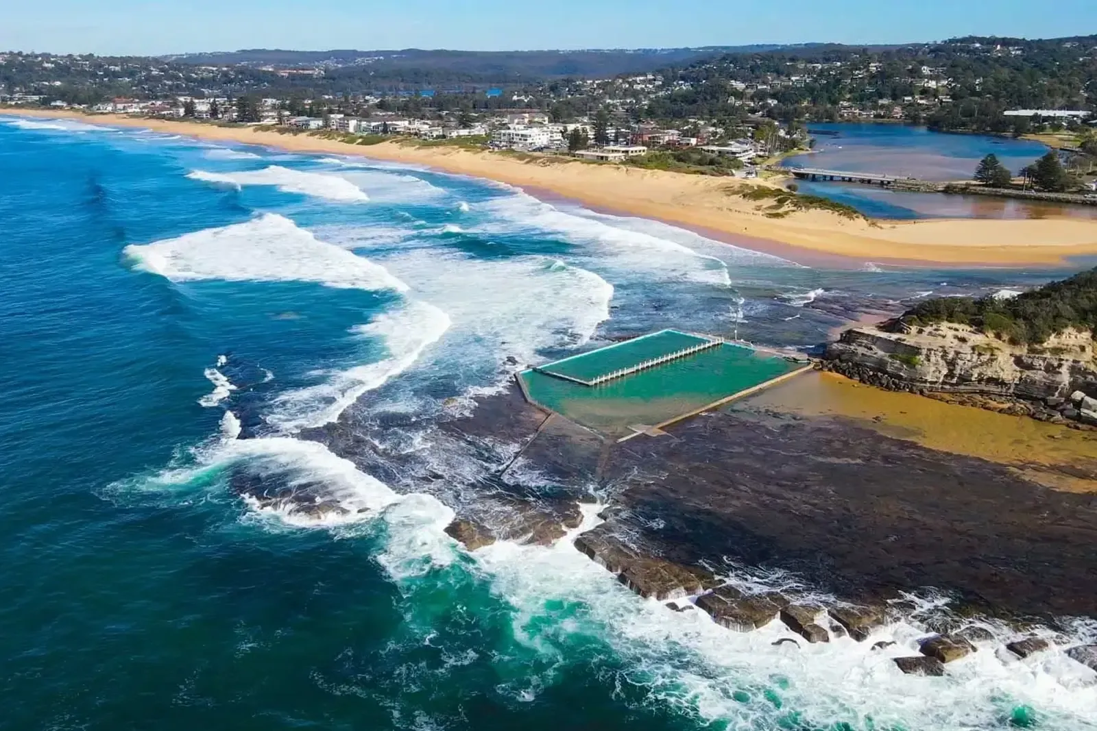 Narrabeen Beach Northern Beaches coastal aerial view