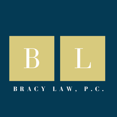 Bracy Law, P.C. Lime Green and Blue Logo