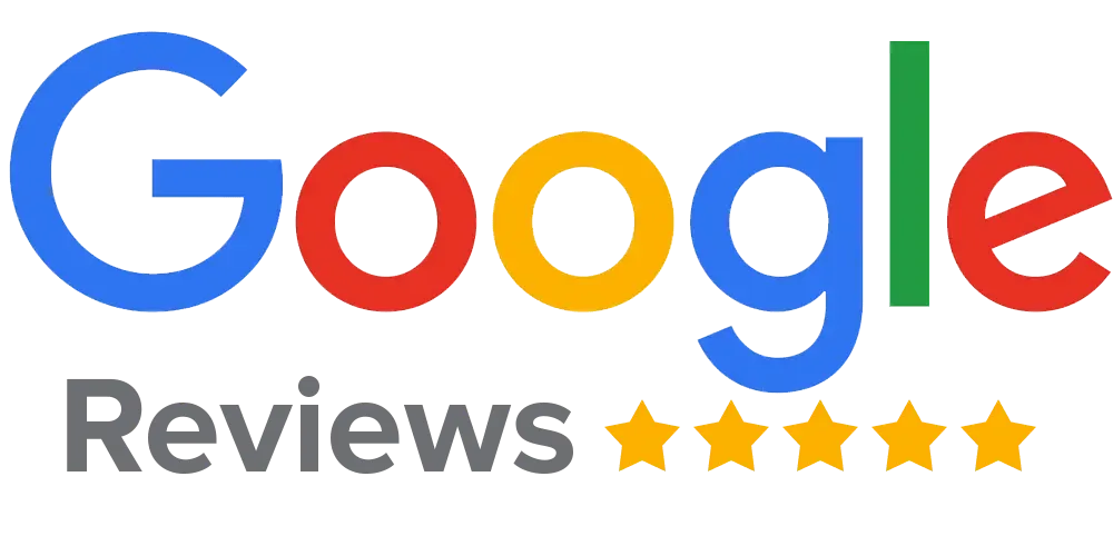 Google Reviews logo with five stars.
