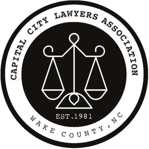The logo for the capital city lawyers association in wake county, nc.