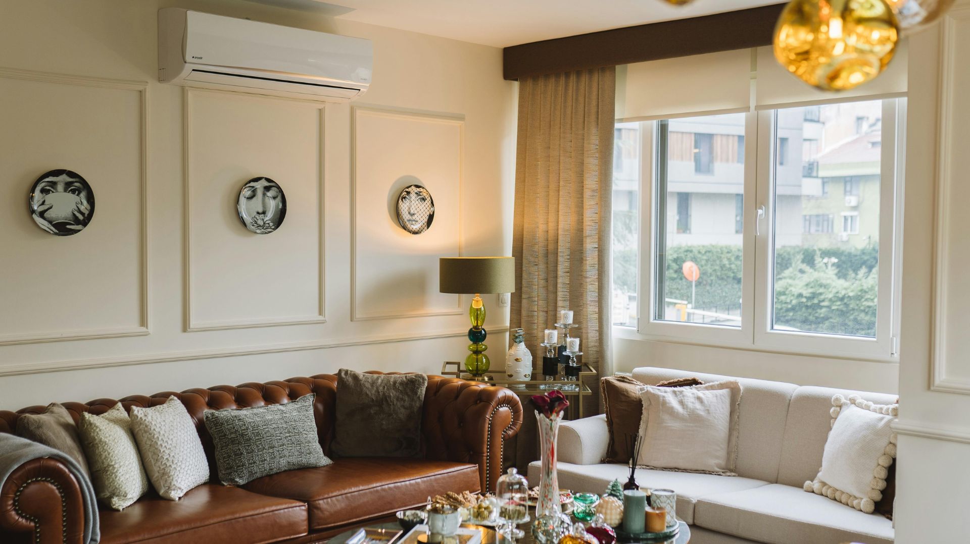 Replacing window dressings with curtains