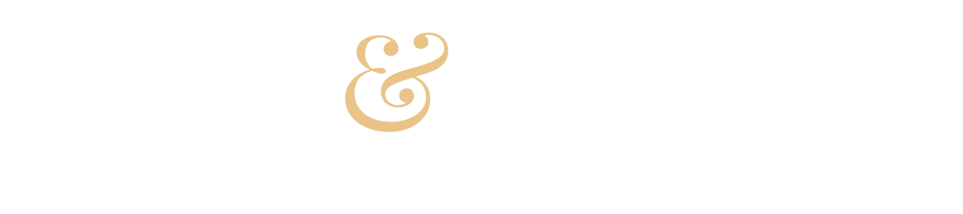 Gold ampersand symbol on a white background