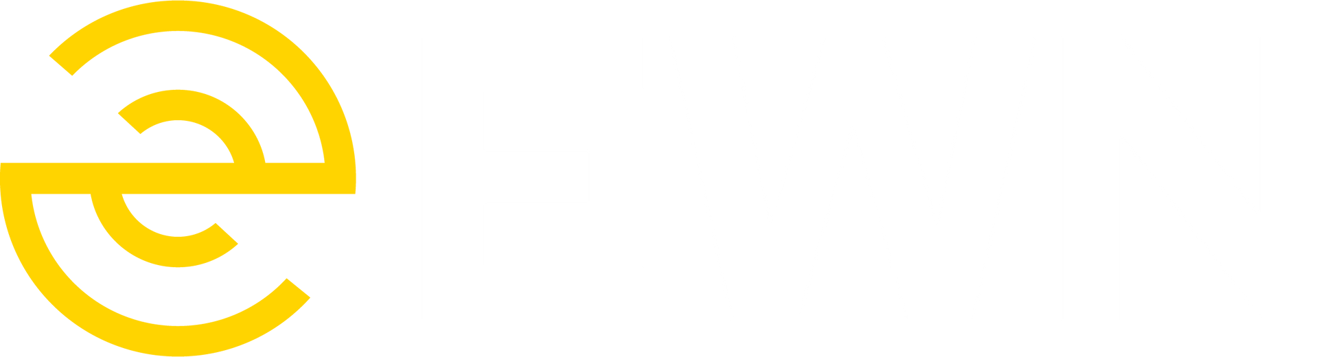 Yellow euro symbol logo on a white background