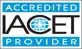 IAAP Accredited Provider logo with blue text and a stylized eye icon in a white box