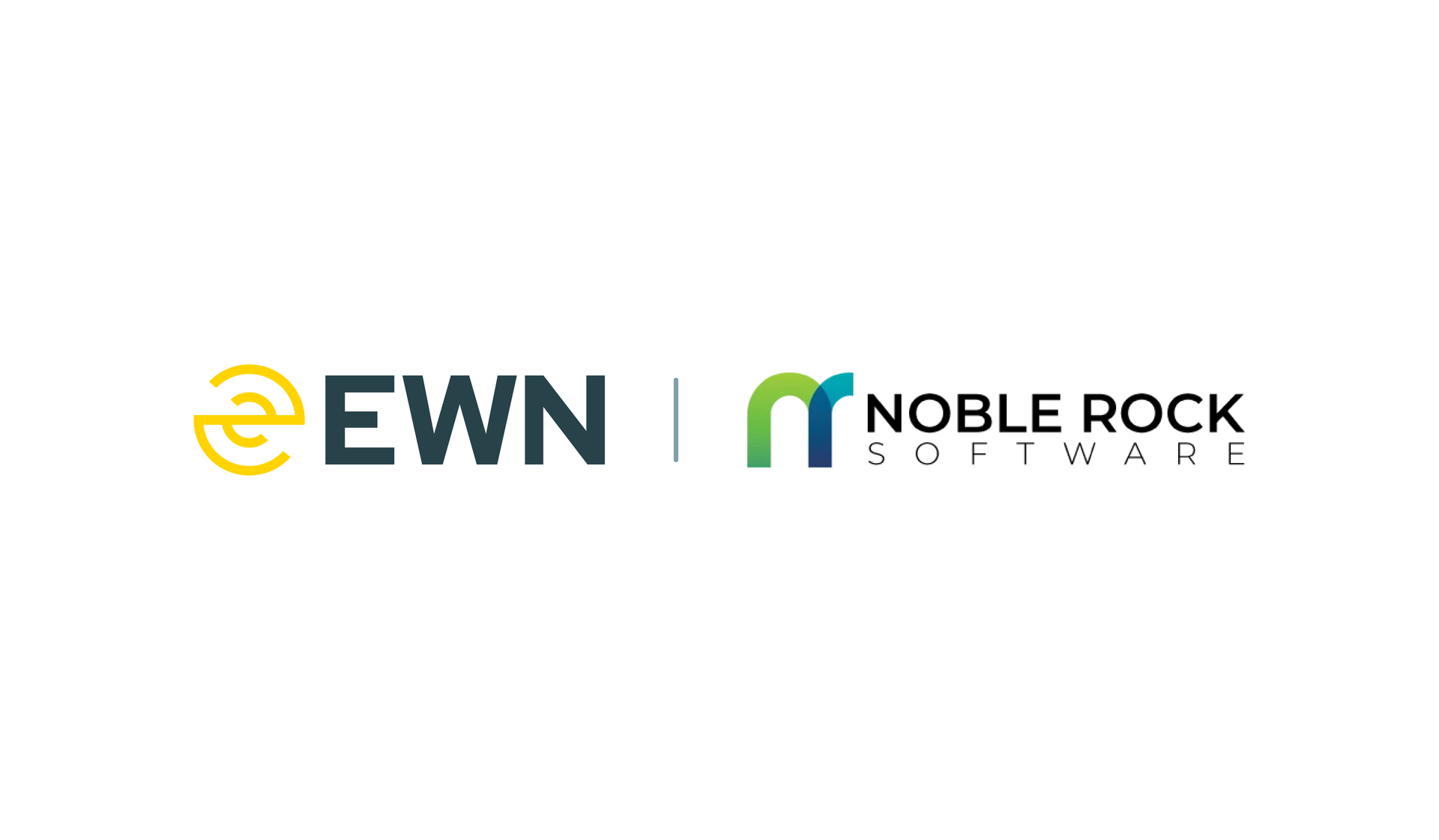 EWN and Noble Rock Software logos side by side on a white background