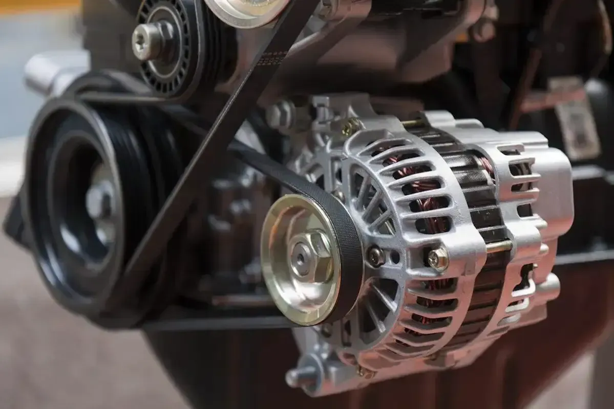 A Close Up Of An Alternator On A Car Engine — M8S Rates Mechanical In Gladstone Central, QLD