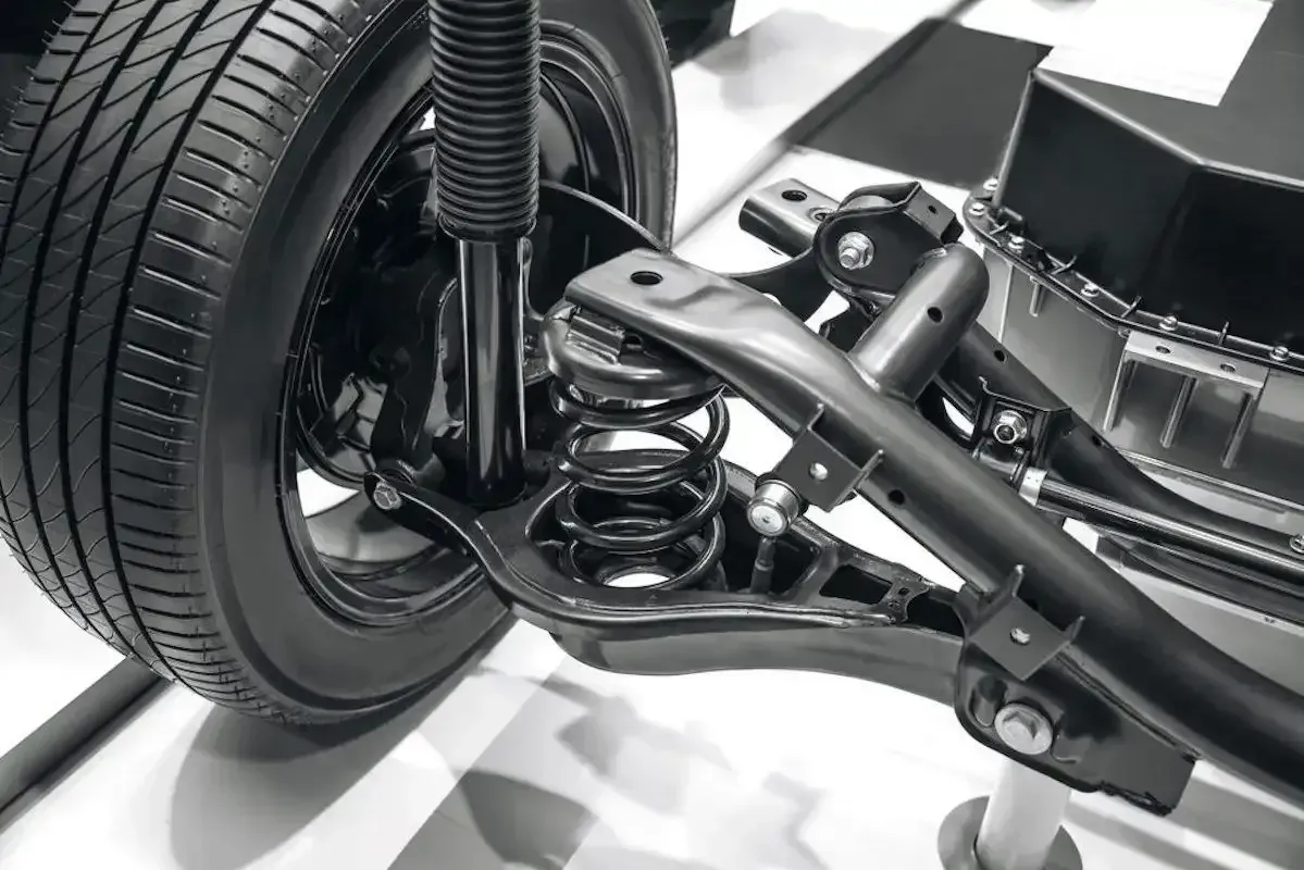 A Close Up Of A Car Suspension With A Tyre In The Background — M8S Rates Mechanical In Gladstone Central, QLD