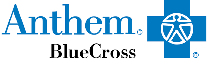 The logo for anthem bluecross has a blue cross on it