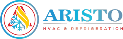 Aristo HVAC & Refrigeration logo with a circular blue-red emblem and blue/red text