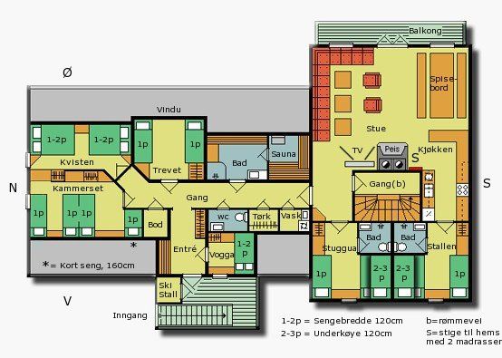 Planløsning til leiligheten Kanken - Sjumilskogen Trysil