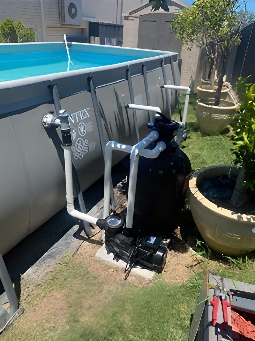 Above-Ground Pool With Pool Heater in a Backyard — Tempshift Pool Heating in Buff Point, NSW