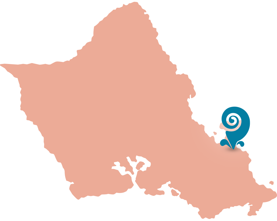 Oahu Map Pointing at Kailua