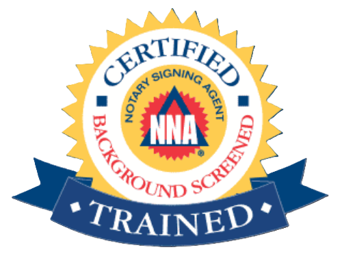 A logo for a certified notary signing agent