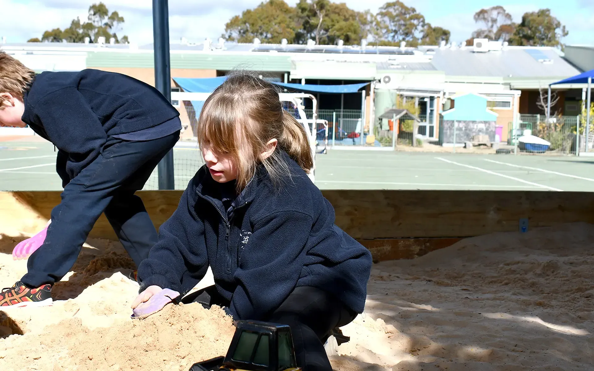 Happy kids in the sandbox at Ararat Primary School