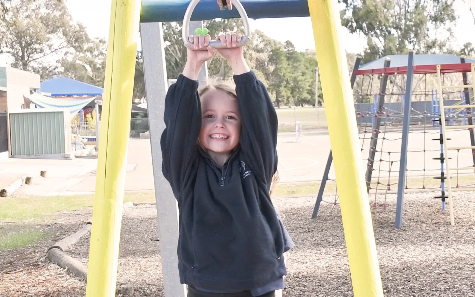 Happy child playing on playground at Ararat Primary School
