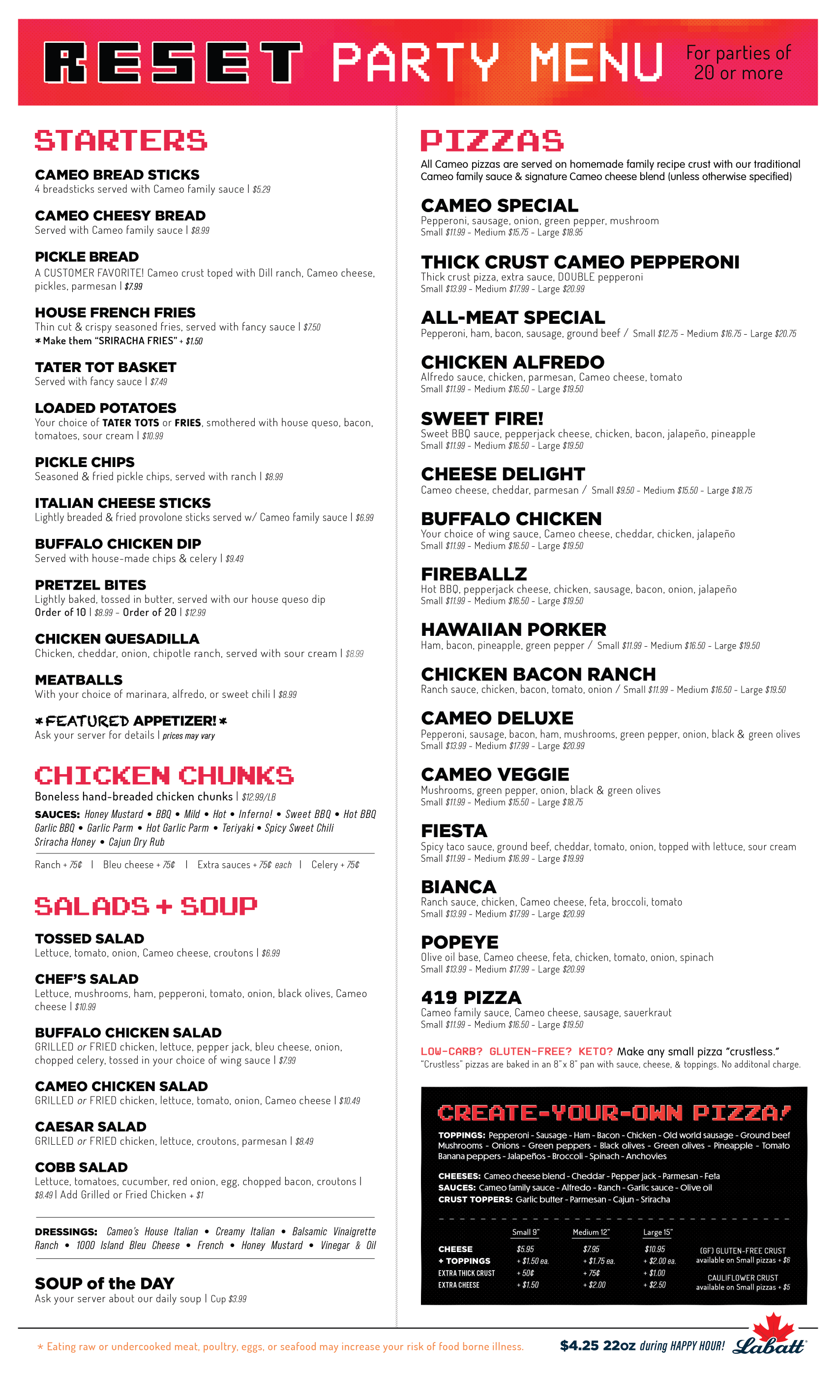 Cameo Pizza Reset Arcade Rossford