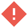 Un diamant rouge avec un point d'exclamation à l'intérieur.