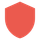 Une icône de bouclier rouge sur fond blanc.