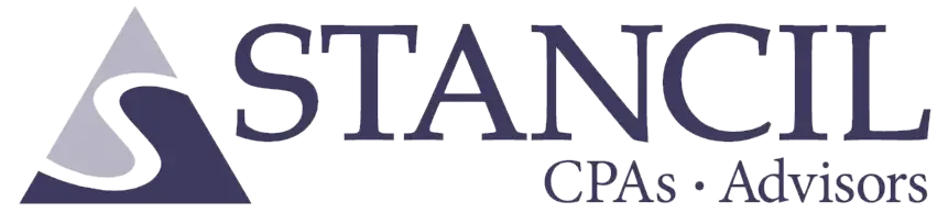 Stancil CPAs & Advisors logo with purple stylized “S” icon and gray text on white background