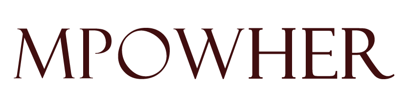 MPOWERHER in burgundy font.