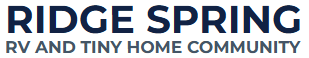 Martin RV Park logo with blue text and a small white and yellow RV icon, “RV and Tiny Home Community” tagline