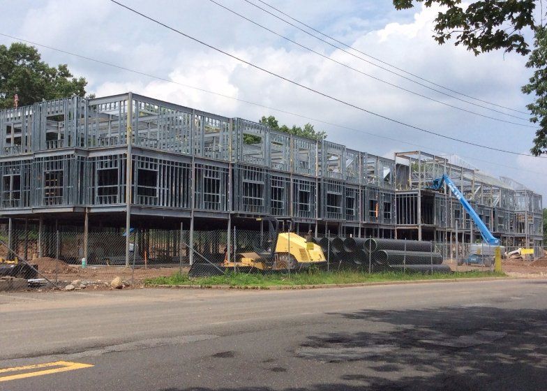 steel building that is under construction