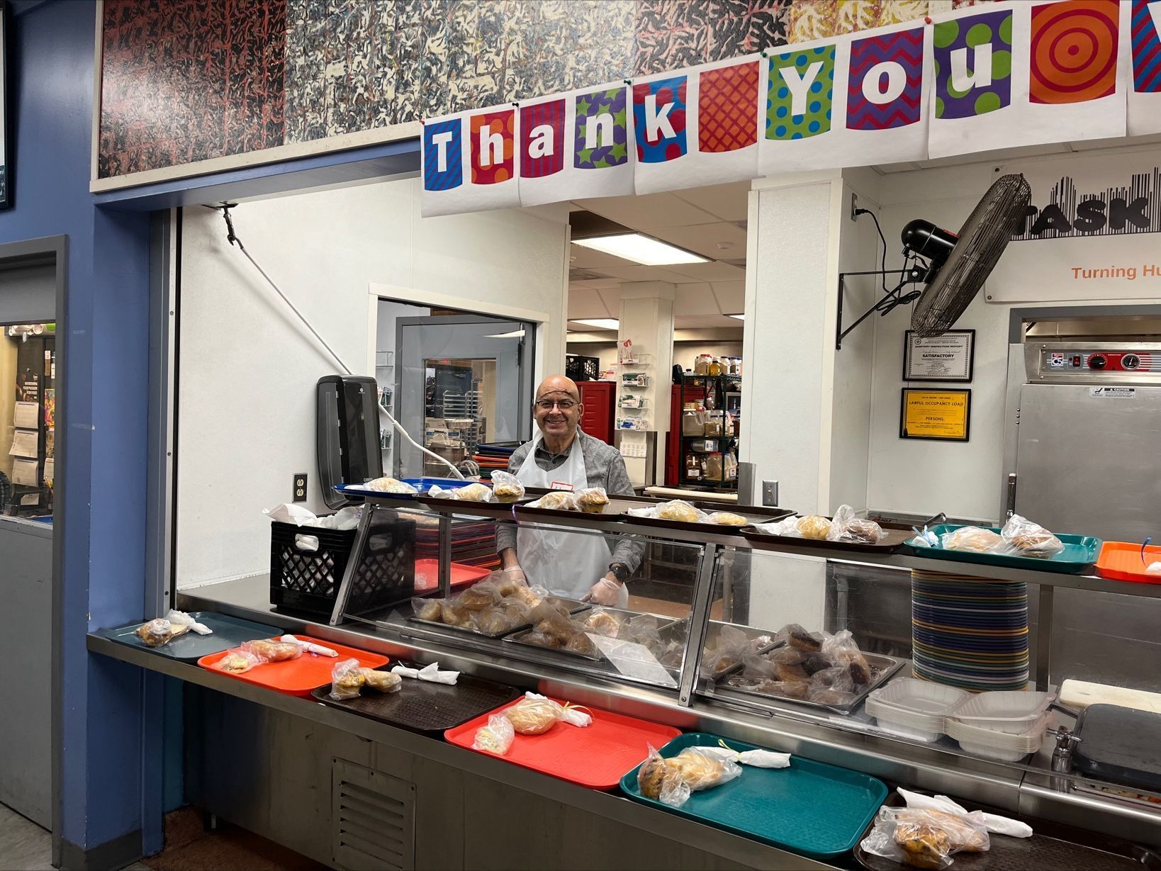Kitchen volunteer at Trenton Soup Kitchen