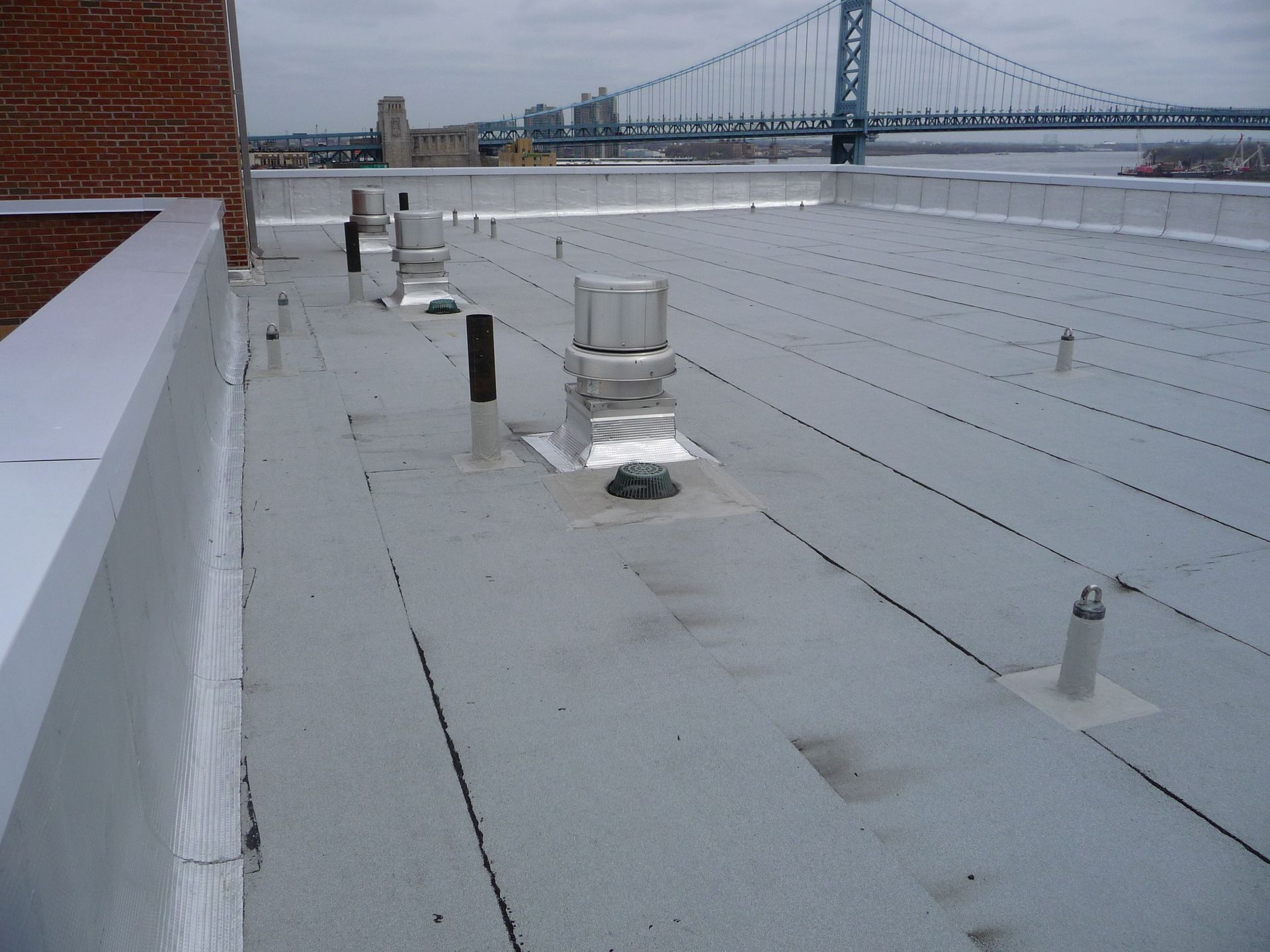 Flat roof on multifamily residential building