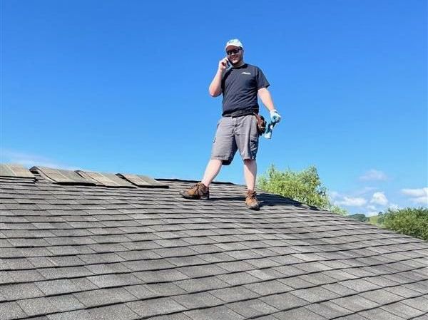 Worker on roof