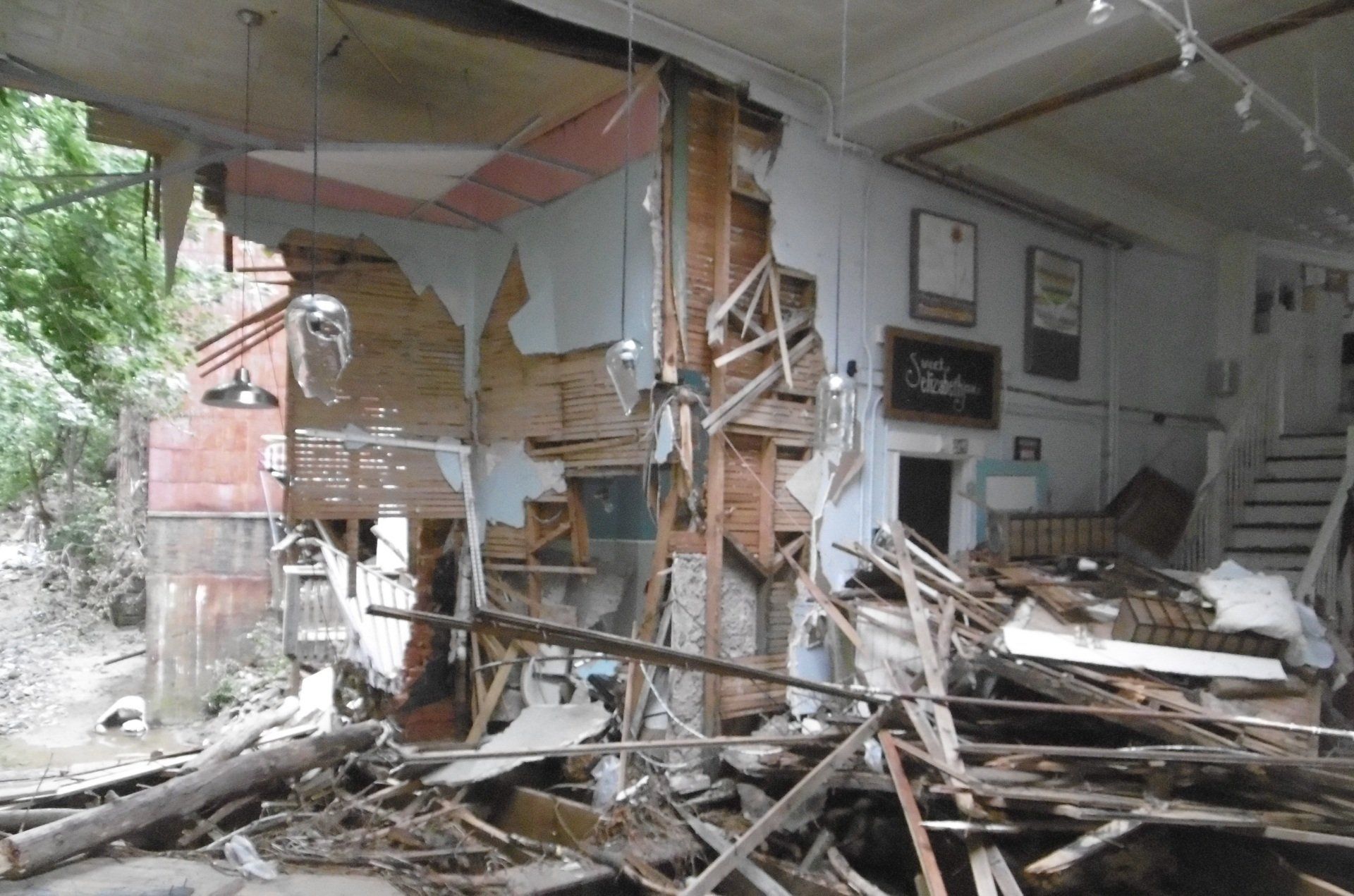 damage to building from a natural disaster