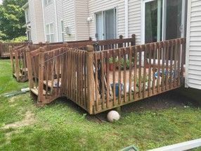 Decks on residential building in need of repair