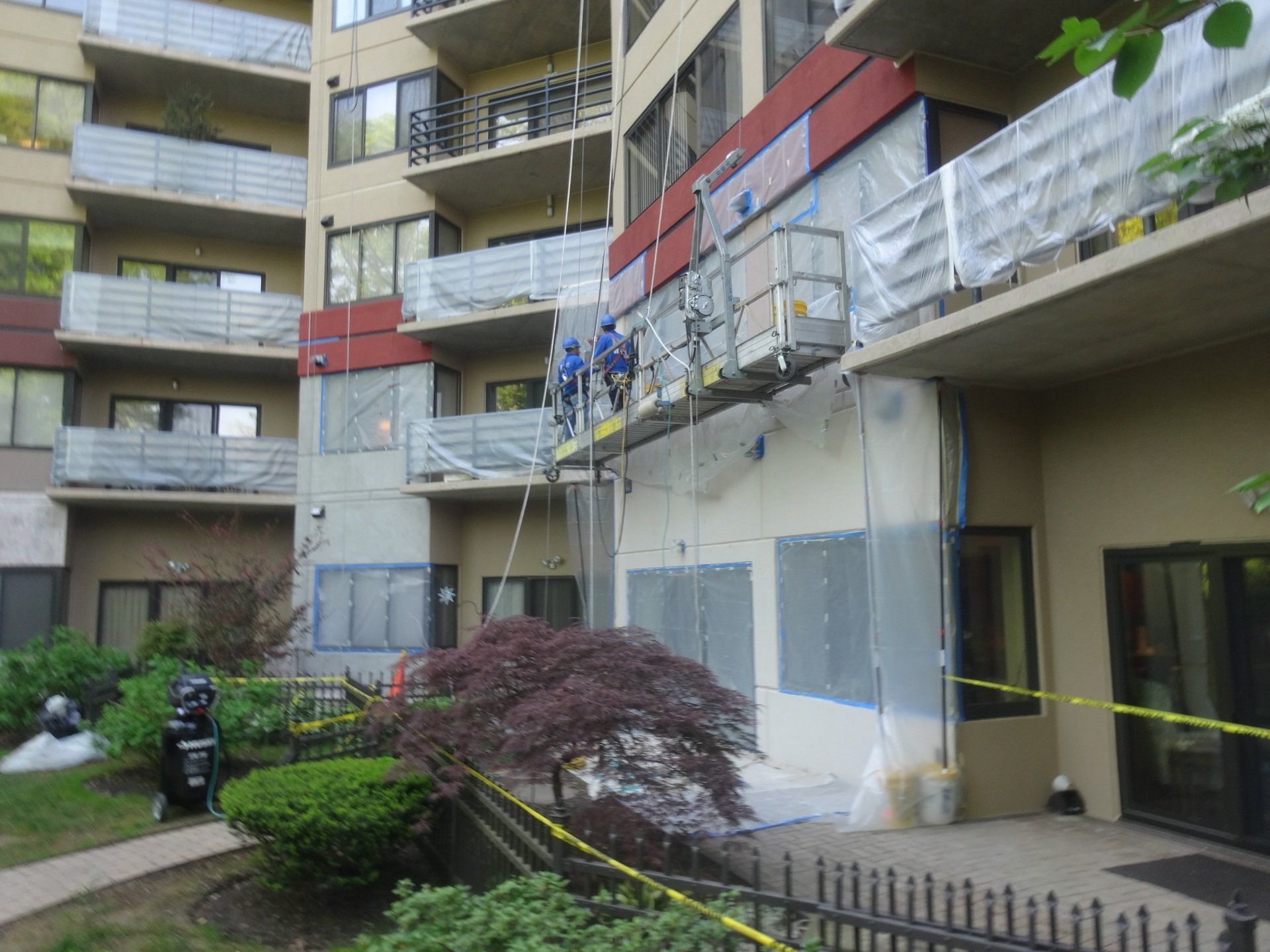 Condo building facade construction