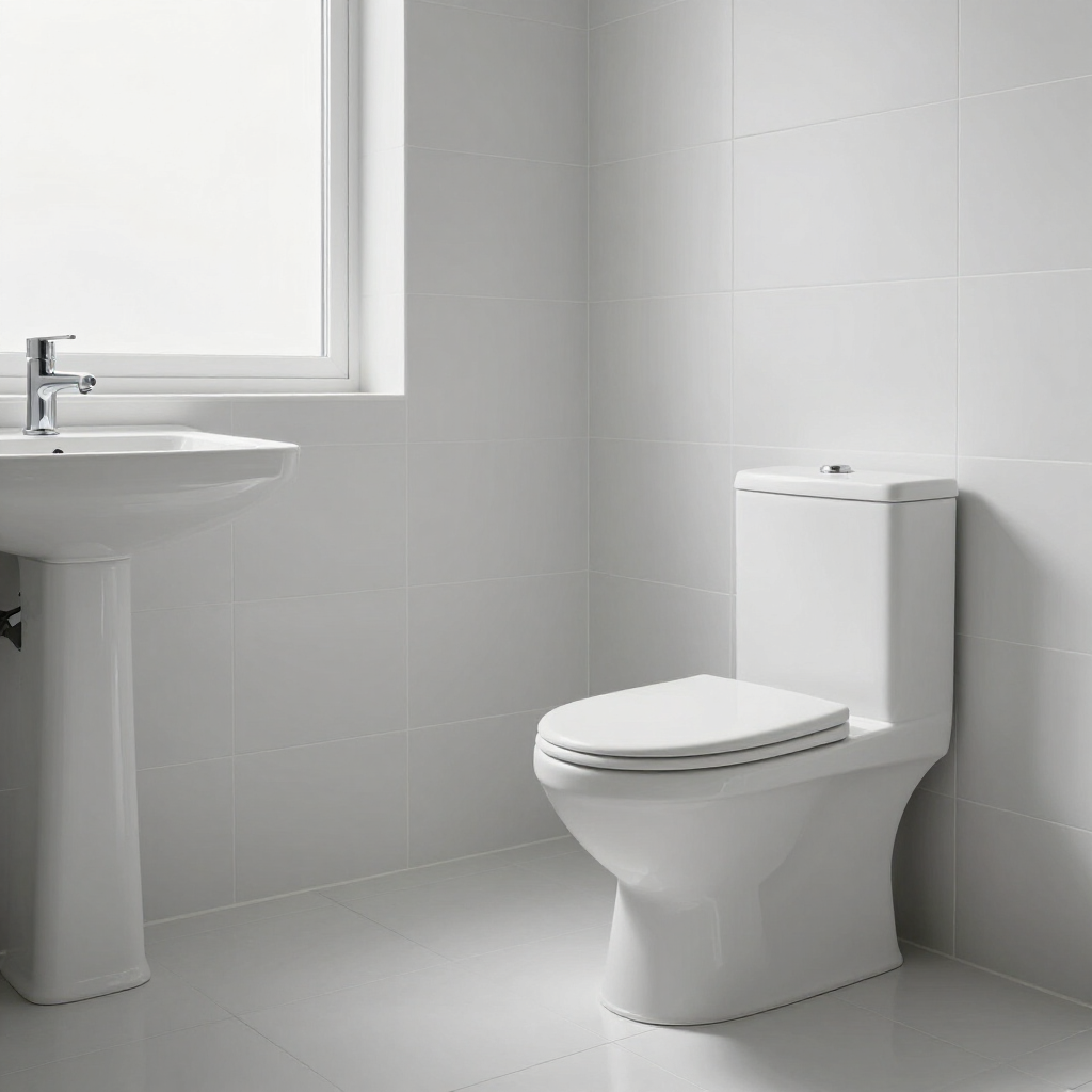 Interior de baño moderno con WC y lavabo