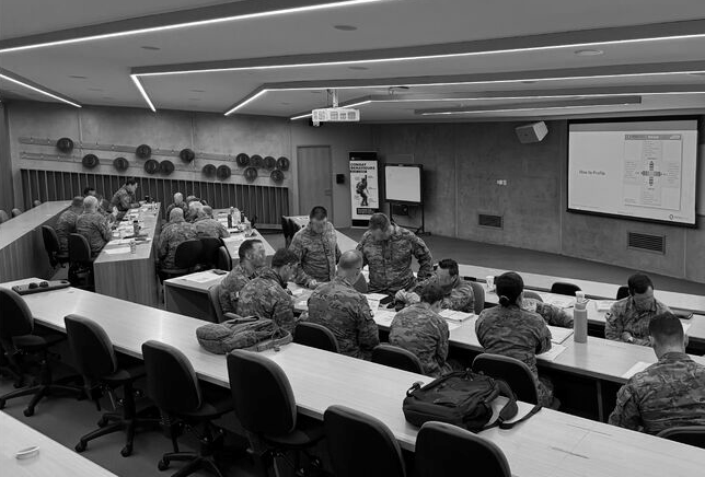 Army leaders in the training room