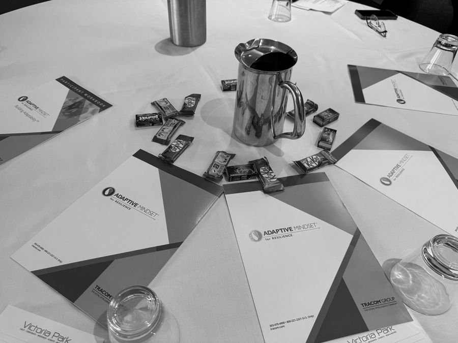 Adaptive Mindset for Resilience programme materials at the Nestle Health Science masterclass.