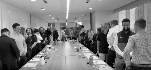 Colleagues conducting a sales activity.