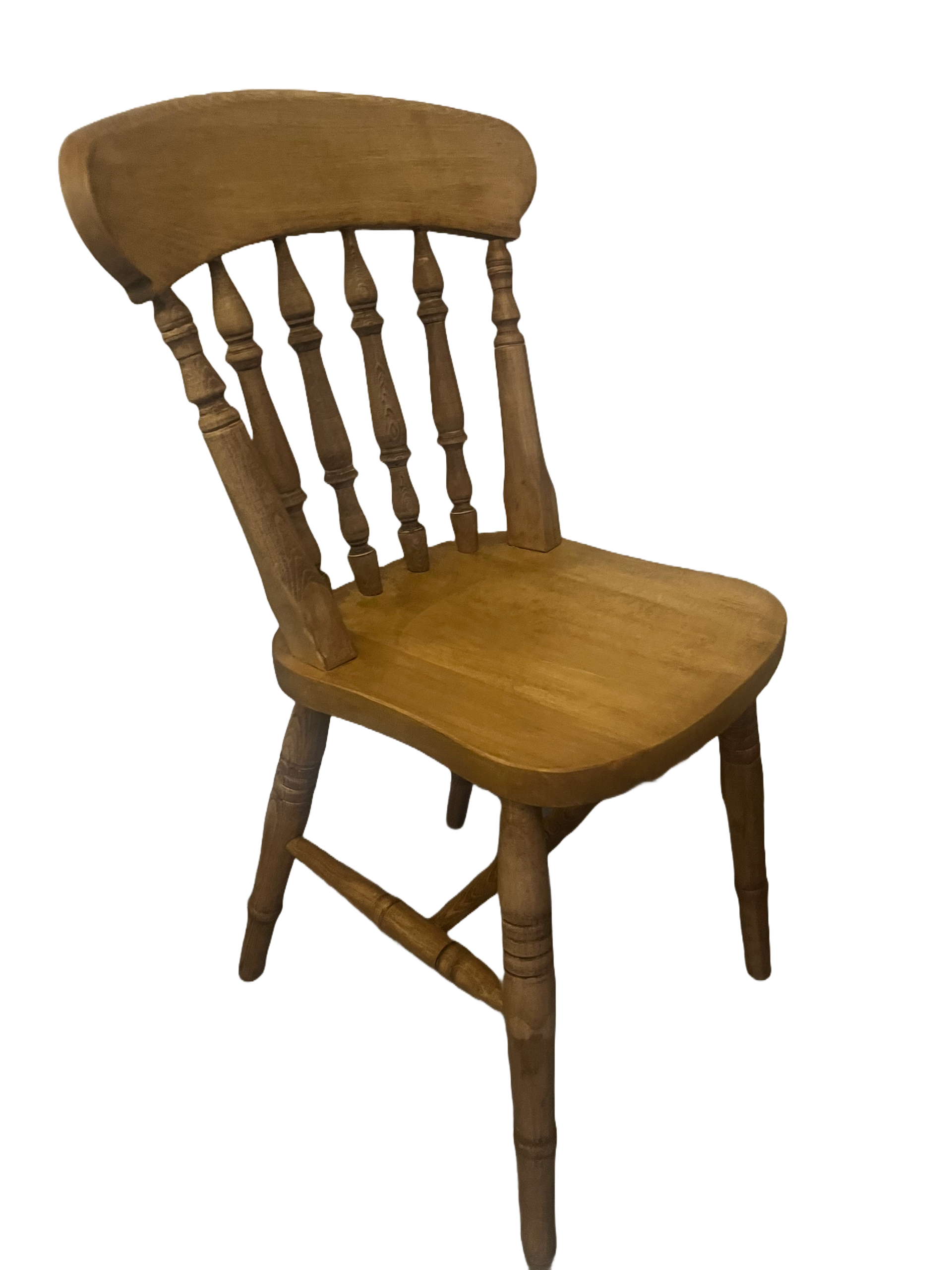 Oak finished spindle back farmhouse dining chair