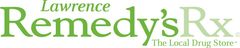 Lawrence Remedy'sRx logo in green. 