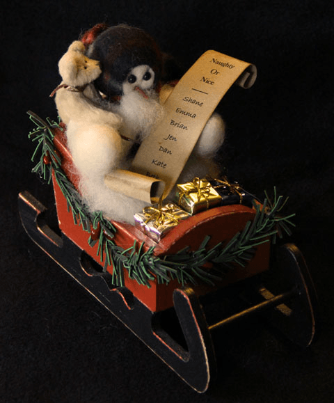 naughty or nice Wooly® snowman